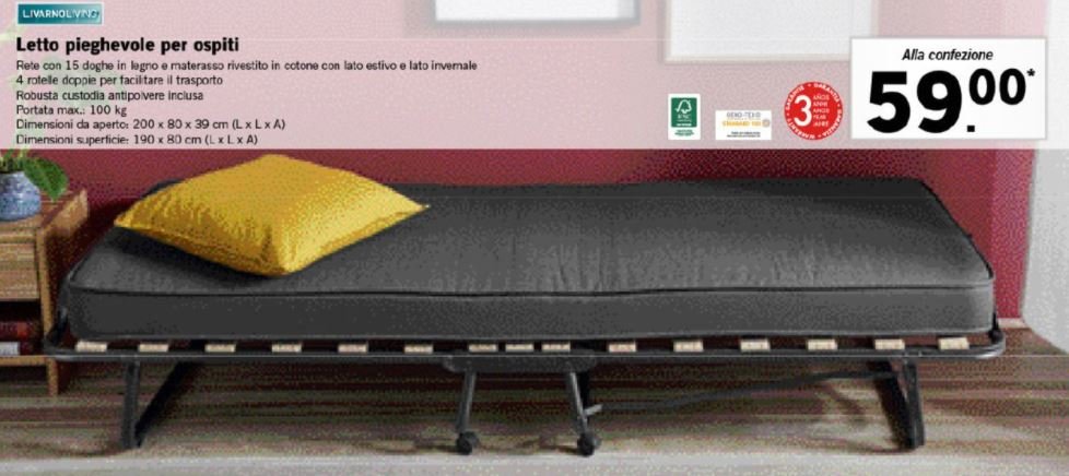 lettino pieghevole lidl
