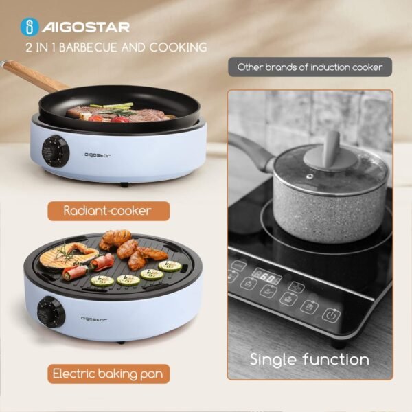 piastra elettrica con barbecue aigostar 2