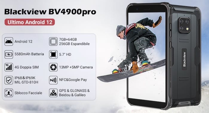 telefono indistruttibile Blackview BV4900 Pro Rugged 2