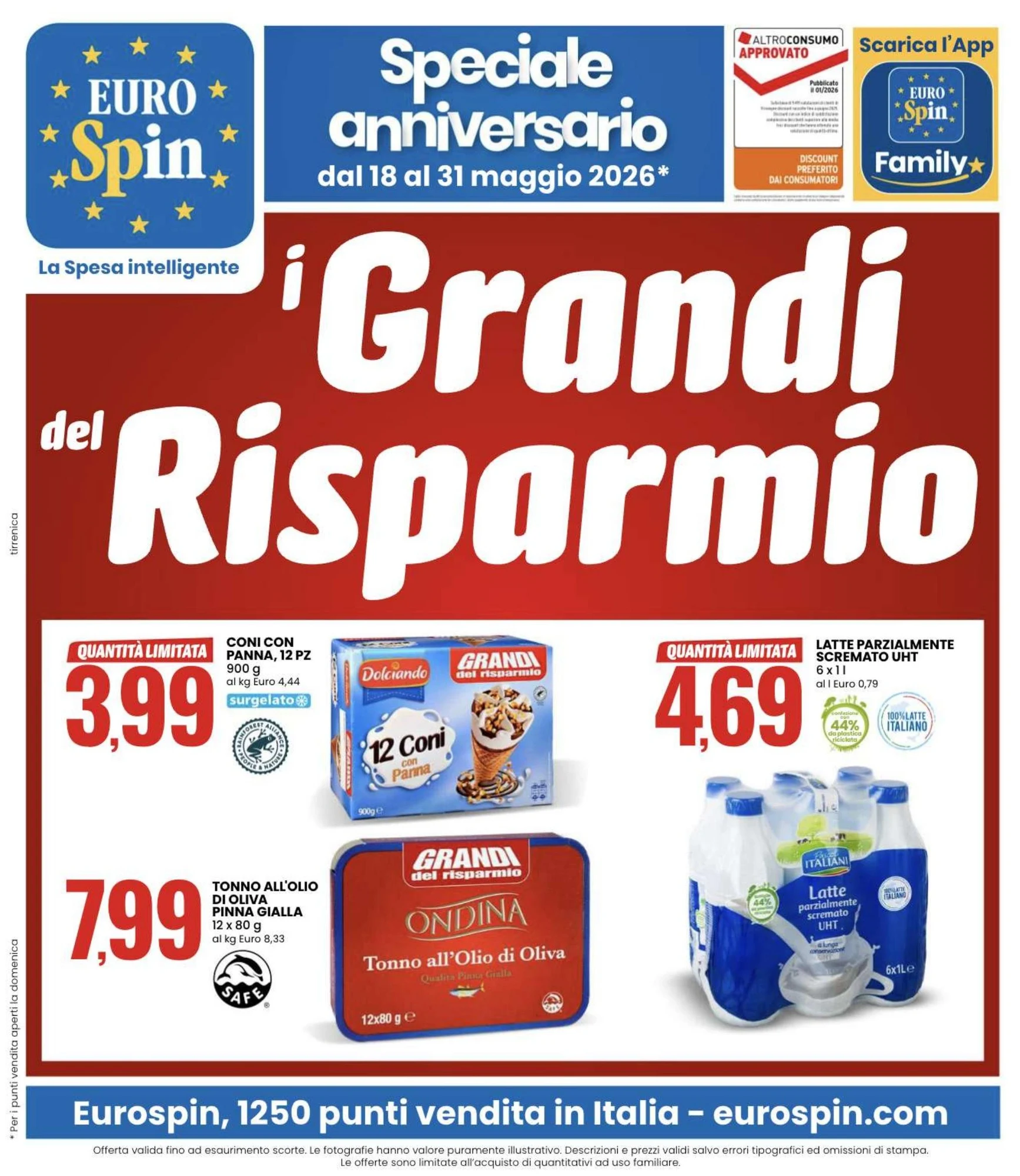 Anteprima nuovo Volantino Eurospin valido dal 18/05 al 31/05 2026 1 Anteprima nuovo Volantino Eurospin valido dal 18/05 al 31/05 2026